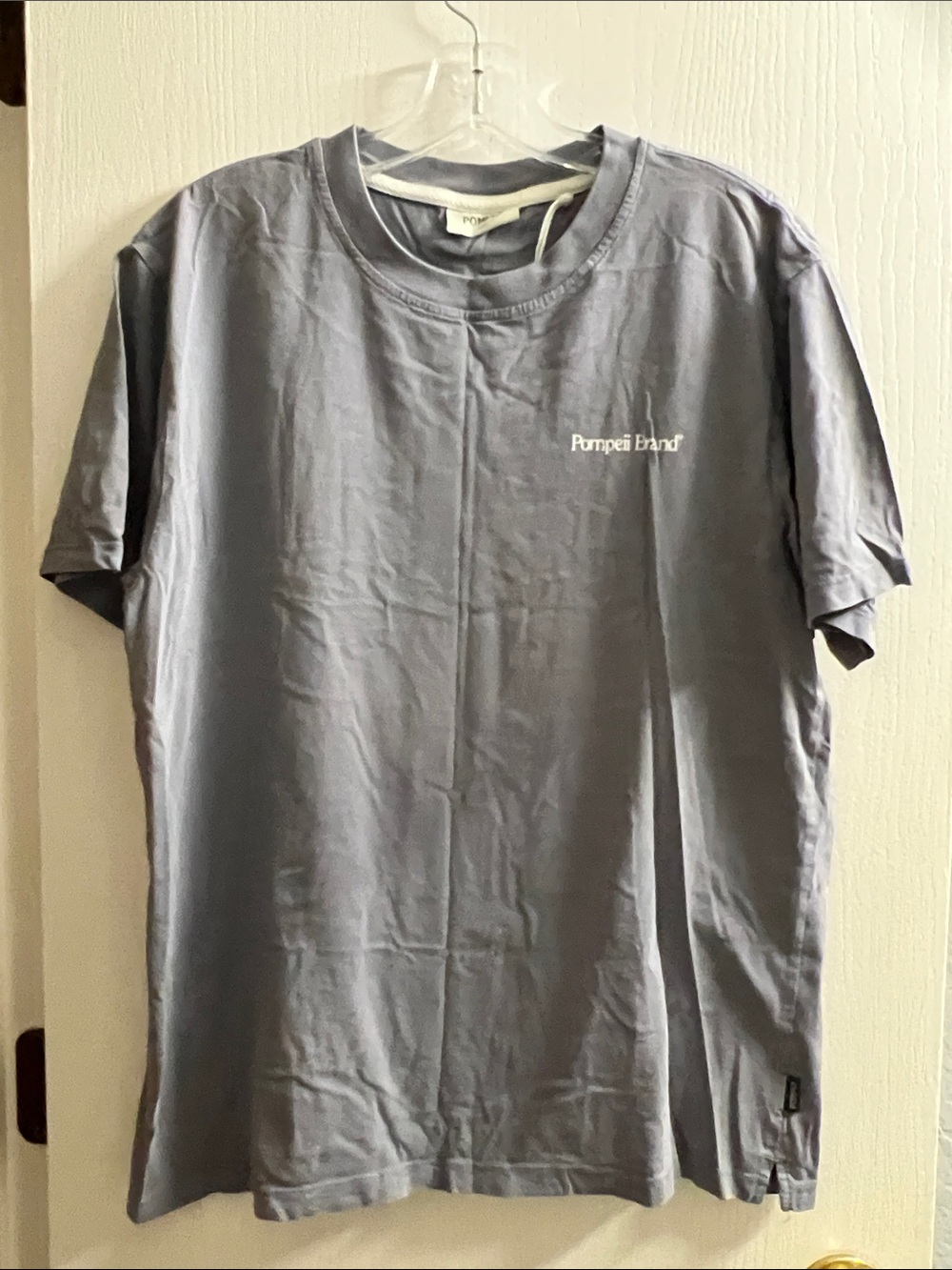 Pompeii3 Light Blue Crewneck Tee with Chest Logo